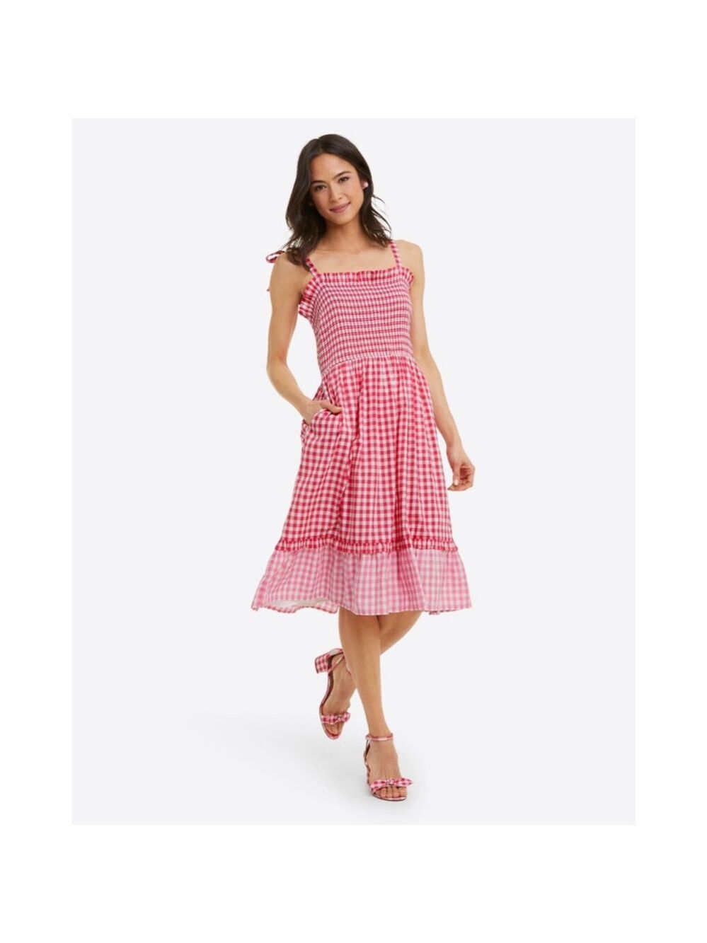 Draper James Smocked Gingham Dress Plus XXL